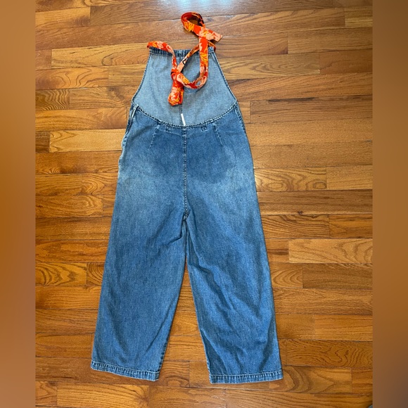 Free People Women's Joyride Cropped Demin Jumpsuit Size 4 Great Condition - Picture 3 of 8